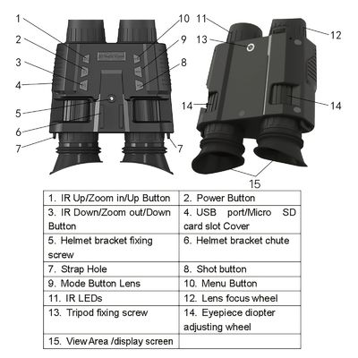 Бинокуляр Nv8000 3D цифровые ночные очки инфракрасные Flip Up Scope