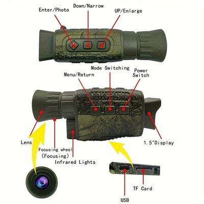 5x8 Ir Vision Optics Ночное видение Бинокль инфракрасный Монокулярный Тепловой 16 Гб Карта