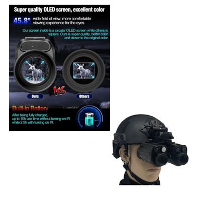 NVG07S Инфракрасные очки ночного видения с объективным объективом 25 мм с разрешением видео 4K